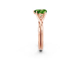Rose gold Heart Cut Peridot Solitaire Twist Band Prong Setting Ring_38
