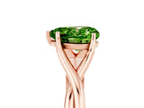 Rose gold Heart Cut Peridot Solitaire Twist Band Prong Setting Ring_41
