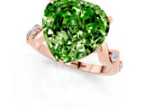 Rose gold Heart Cut Peridot Solitaire Twisted Band with Round  Accents and Prong Setting_13