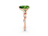 Rose gold Heart Cut Peridot Solitaire Twisted Band with Round  Accents and Prong Setting_14
