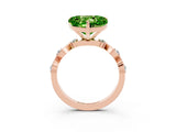 Rose gold Heart Cut Peridot Solitaire Twisted Band with Round  Accents and Prong Setting_15