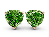 Rose gold Heart Cut Peridot Stud Earrings_18