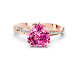Rose gold Heart Cut Pink Sapphire Engagement Ring with Side Stone Accents and Four-Prong Setting_60