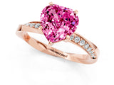 Rose gold Heart Cut Pink Sapphire Engagement Ring with Side Stone Accents and Four-Prong Setting_61