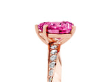 Rose gold Heart Cut Pink Sapphire Engagement Ring with Side Stone Accents and Four-Prong Setting_65