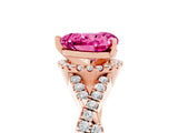 Rose gold Heart Cut Pink Sapphire Halo Twist Band Solitaire Prong Setting Ring_29