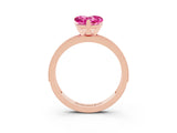 Rose gold Heart Cut Pink Sapphire Milgrain Pavé Engagement Ring with Four-Prong Setting_39