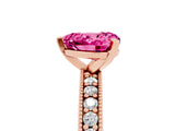 Rose gold Heart Cut Pink Sapphire Milgrain Pavé Engagement Ring with Four-Prong Setting_41