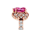 Rose gold Heart Cut Pink Sapphire Scalloped Halo Engagement Ring with Round Shared Prong Band_29