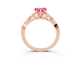 Rose gold Heart Cut Pink Sapphire Solitaire Celtic Knot Ring with Four-Prong Setting_39