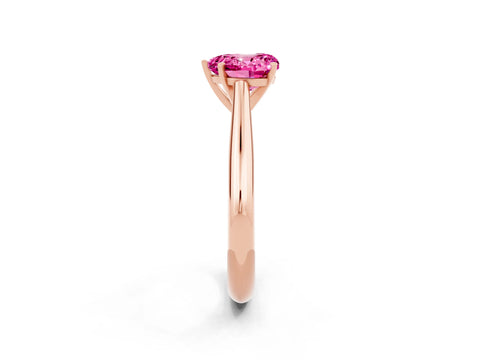 Rose gold Heart Cut Pink Sapphire Solitaire Engagement Ring with Cathedral Setting and Four-Prong Mount_14