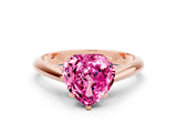 Rose gold Heart Cut Pink Sapphire Solitaire Engagement Ring with Cathedral Setting and Four-Prong Mount_24