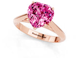 Rose gold Heart Cut Pink Sapphire Solitaire Engagement Ring with Cathedral Setting and Four-Prong Mount_25