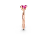 Rose gold Heart Cut Pink Sapphire Solitaire Engagement Ring with Cathedral Setting and Four-Prong Mount_26