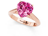 Rose gold Heart Cut Pink Sapphire Solitaire Engagement Ring with Cathedral Setting and Four-Prong Mount_31