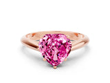 Rose gold Heart Cut Pink Sapphire Solitaire Engagement Ring with Cathedral Setting and Four-Prong Mount_66