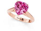 Rose gold Heart Cut Pink Sapphire Solitaire Engagement Ring with Cathedral Setting and Four-Prong Mount_67