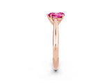 Rose gold Heart Cut Pink Sapphire Solitaire Engagement Ring with Cathedral Setting and Four-Prong Mount_68