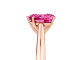 Rose gold Heart Cut Pink Sapphire Solitaire Engagement Ring with Cathedral Setting and Four-Prong Mount_71