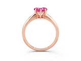 Rose gold Heart Cut Pink Sapphire Solitaire Engagement Ring with Classic Band and Four-Prong Setting_27
