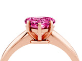 Rose gold Heart Cut Pink Sapphire Solitaire Engagement Ring with Classic Band and Four-Prong Setting_28