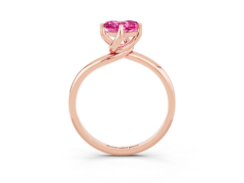 Rose gold Heart Cut Pink Sapphire Solitaire Engagement Ring with Four-Prong Setting and Classic Band_15