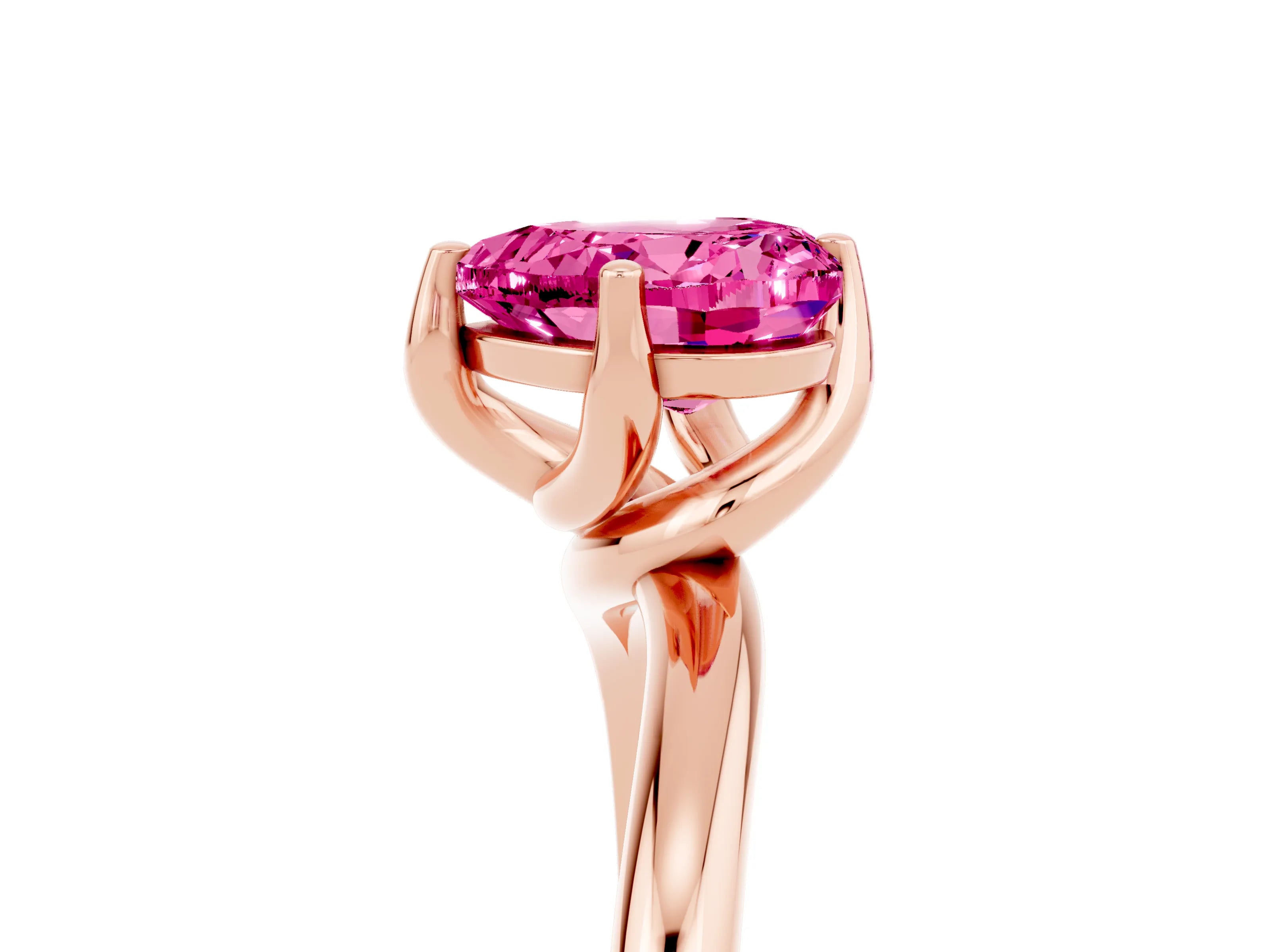Rose gold Heart Cut Pink Sapphire Solitaire Engagement Ring with Four-Prong Setting and Classic Band_17