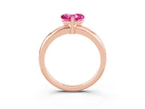 Rose gold Heart Cut Pink Sapphire Solitaire Engagement Ring with Round Band and Four-Prong Setting_27