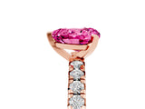 Rose gold Heart Cut Pink Sapphire Solitaire Pavé Engagement Ring with Round Band and Prong Setting_71