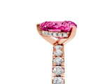 Rose gold Heart Cut Pink Sapphire Solitaire Ring with Pavé Band and Four-Prong Setting_65