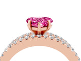 Rose gold Heart Cut Pink Sapphire Solitaire Ring with Pavé and Channel Set Band_40