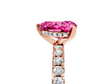 Rose gold Heart Cut Pink Sapphire Solitaire Ring with Round  Pavé Band and Four-Prong Setting_49