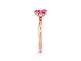 Rose gold Heart Cut Pink Sapphire Solitaire Ring with Thin Band and Four-Prong Setting_26