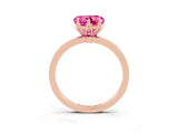 Rose gold Heart Cut Pink Sapphire Solitaire Ring with Thin Band and Prong Setting_15