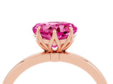Rose gold Heart Cut Pink Sapphire Solitaire Ring with Thin Band and Prong Setting_16