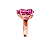 Rose gold Heart Cut Pink Sapphire Solitaire Ring with Thin Band and Prong Setting_17