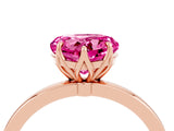 Rose gold Heart Cut Pink Sapphire Solitaire Ring with Thin Band and Prong Setting_28