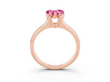 Rose gold Heart Cut Pink Sapphire Solitaire Ring with Wide Band and Prong Setting_27