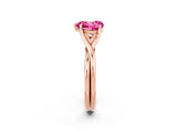 Rose gold Heart Cut Pink Sapphire Solitaire Twist Band Prong Setting Ring_74