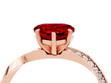 Rose gold Heart Cut Ruby Engagement Ring with Side Stone Accents and Four-Prong Setting_64