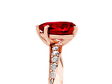 Rose gold Heart Cut Ruby Engagement Ring with Side Stone Accents and Four-Prong Setting_65