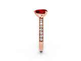 Rose gold Heart Cut Ruby Milgrain Pavé Engagement Ring with Four-Prong Setting_14