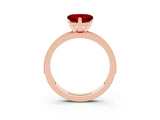 Rose gold Heart Cut Ruby Milgrain Pavé Engagement Ring with Four-Prong Setting_15