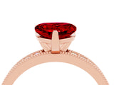 Rose gold Heart Cut Ruby Milgrain Pavé Engagement Ring with Four-Prong Setting_16