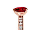 Rose gold Heart Cut Ruby Milgrain Pavé Engagement Ring with Four-Prong Setting_17