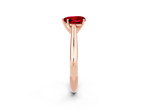 Rose gold Heart Cut Ruby Solitaire Engagement Ring with Cathedral Setting and Four-Prong Mount_14