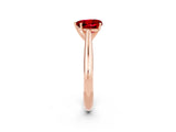 Rose gold Heart Cut Ruby Solitaire Engagement Ring with Cathedral Setting and Four-Prong Mount_26