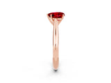 Rose gold Heart Cut Ruby Solitaire Engagement Ring with Cathedral Setting and Four-Prong Mount_68