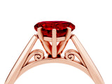 Rose gold Heart Cut Ruby Solitaire Engagement Ring with Cathedral Setting and Four-Prong Mount_70