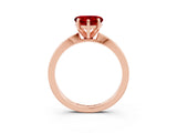 Rose gold Heart Cut Ruby Solitaire Engagement Ring with Classic Band and Four-Prong Setting_27